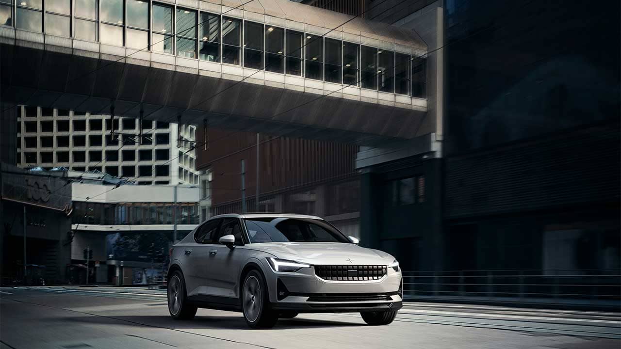 Polestar SUV on sidewalk